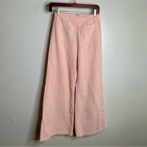 Faithfull The Brand Tove Corduory Pant in Pale Pink Wide Leg High Rise 2